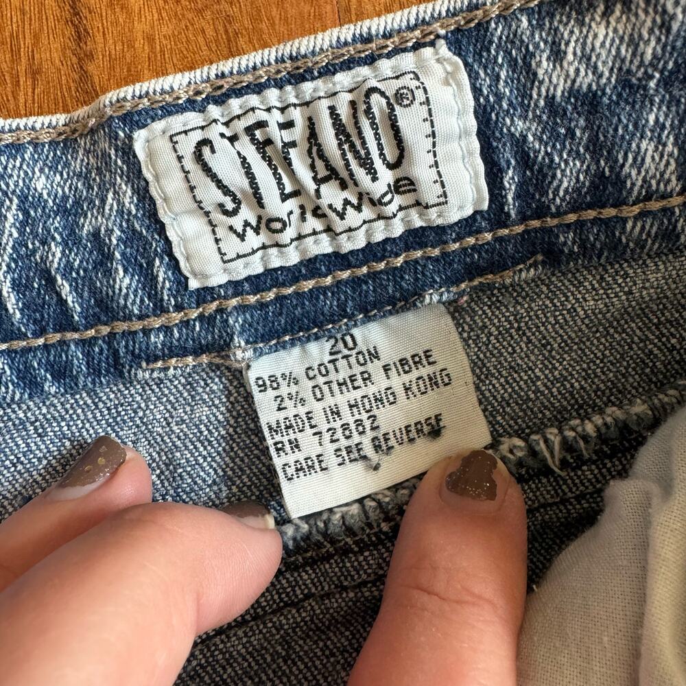 Stefano World Wide Dark Wash Acid Wash Peg Leg Zipper Accent Jeans size 20 - Picture 8 of 10